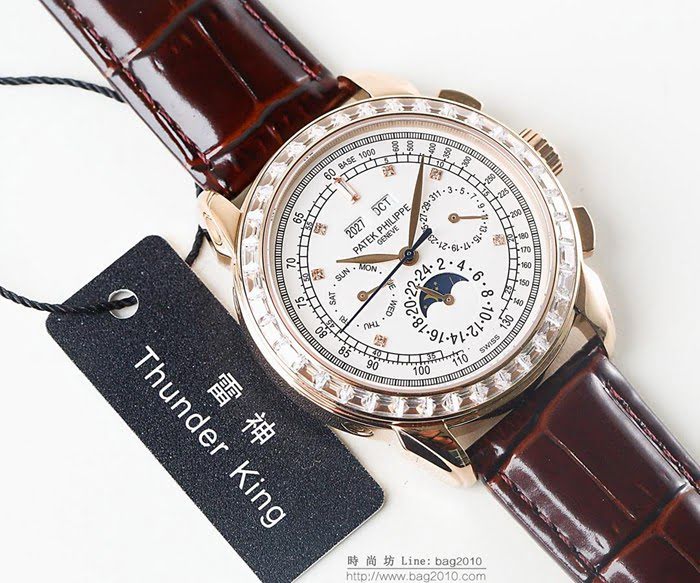 百達翡麗PATEK PHILPPE LS精品 超級複雜功能計時系列 機芯29-535升級版 全鋼鍍納米鉑金表殼 小牛皮帶 高檔男士腕表  wssb4227